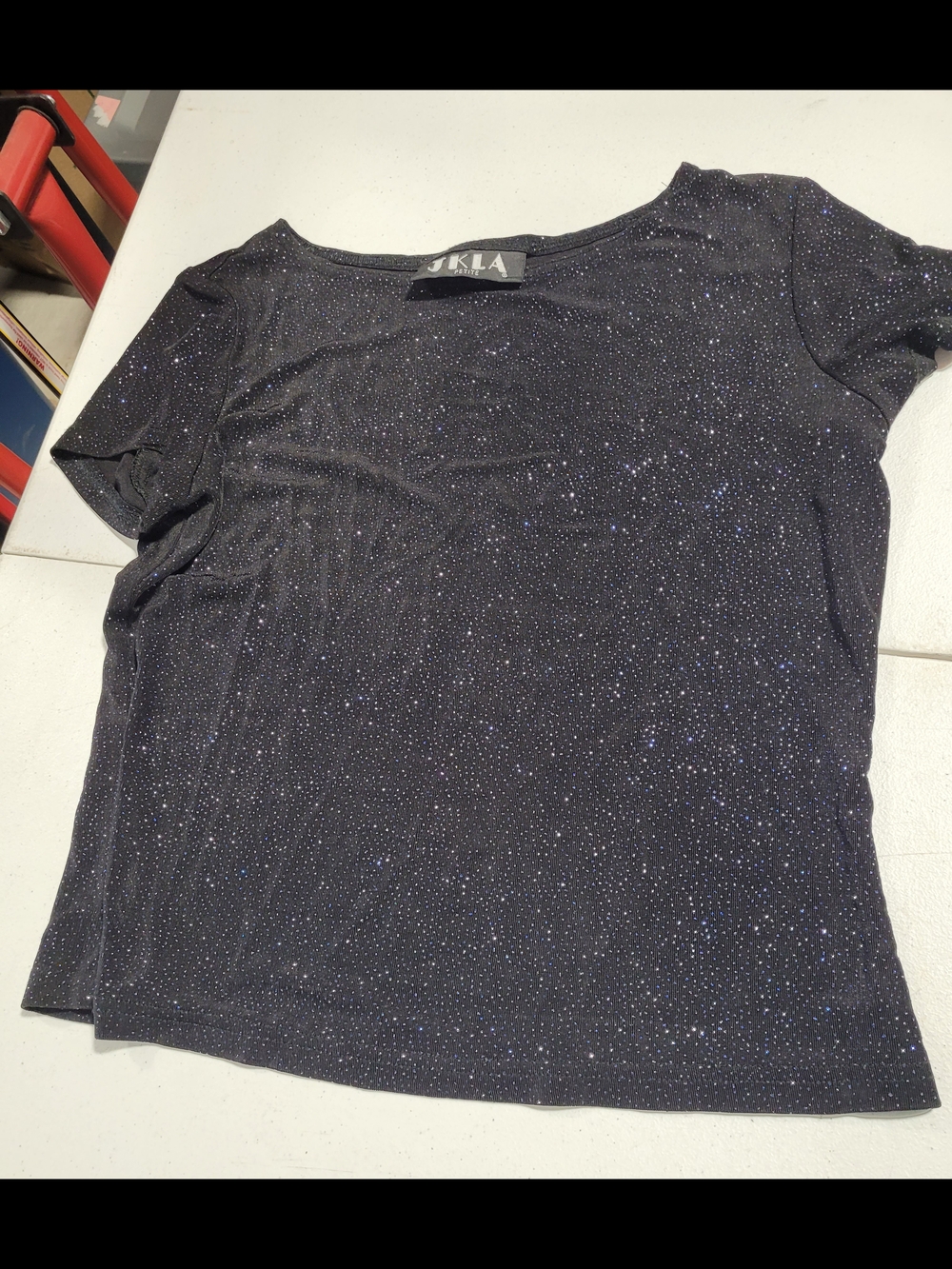 SKLA Black Sparkle Short Sleeve Tee
